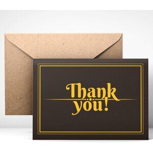 Thank You Cards (24pcs), Includes Blank Cards & Envelopes with Stickers, 4 x 6"